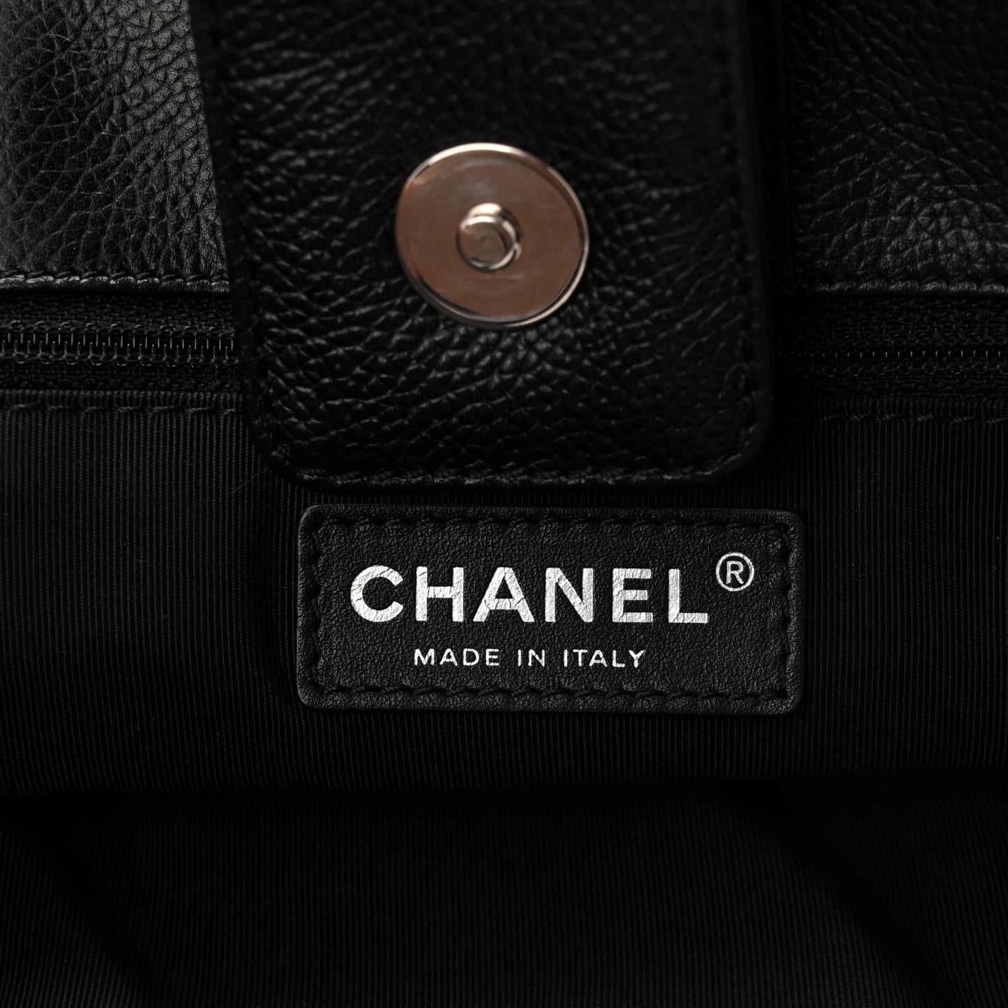 Calfskin Cerf Executive Shopper Tote Black