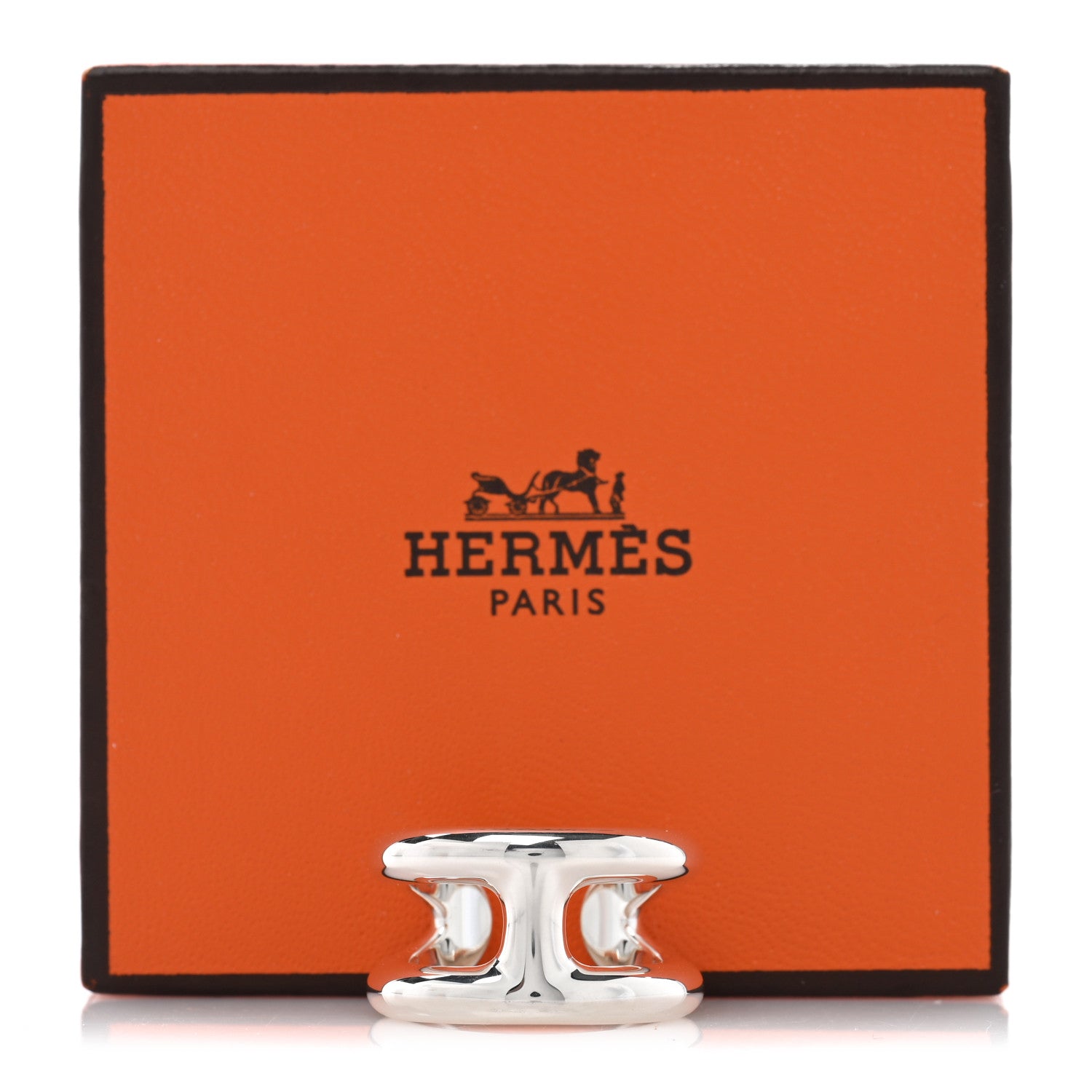 Hermes Sterling Silver PM Osmose Ring 53 6.5 5 of 5