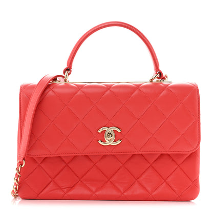 Chanel Lambskin Quilted Medium Trendy CC Flap Dual Handle Bag Coral 1 of 13