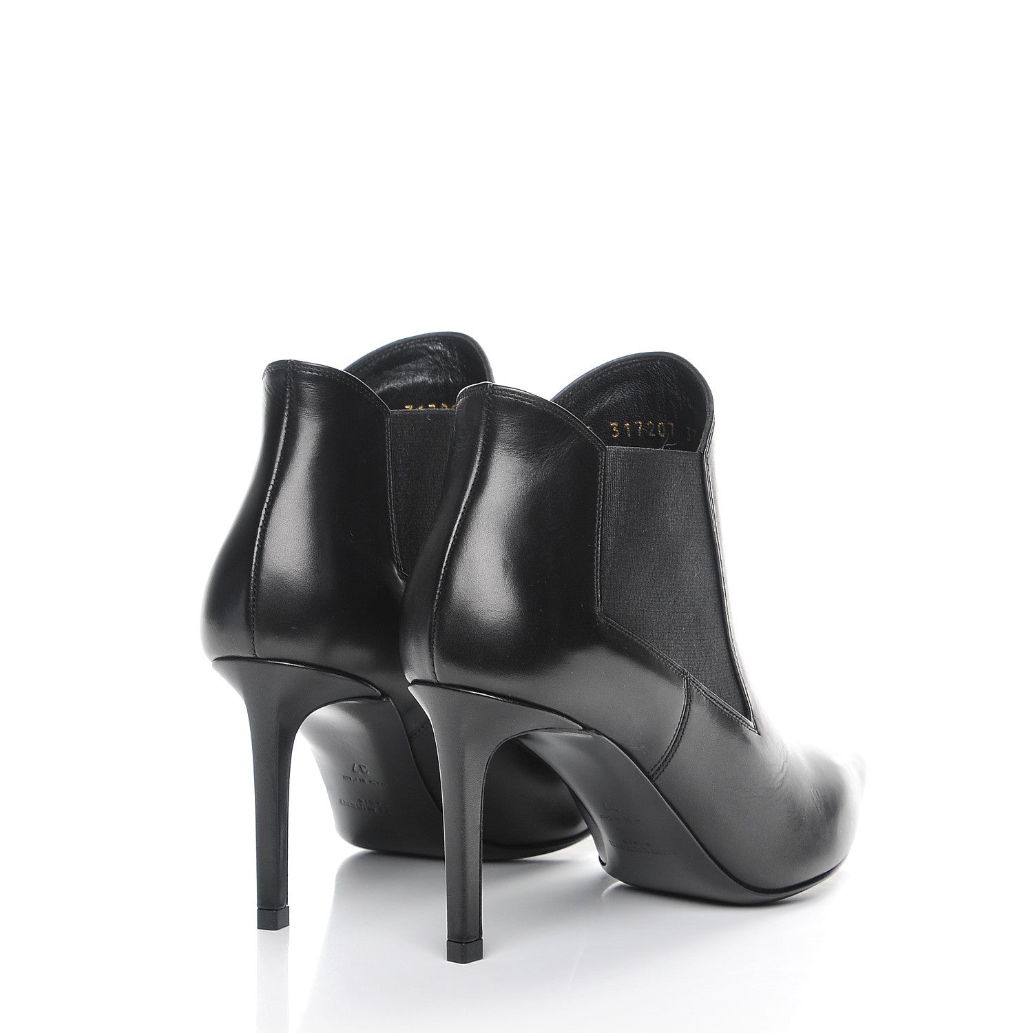 Saint Laurent Calfskin Classic Paris Ela 80 Ankle Boots 37 Black 4 of 9