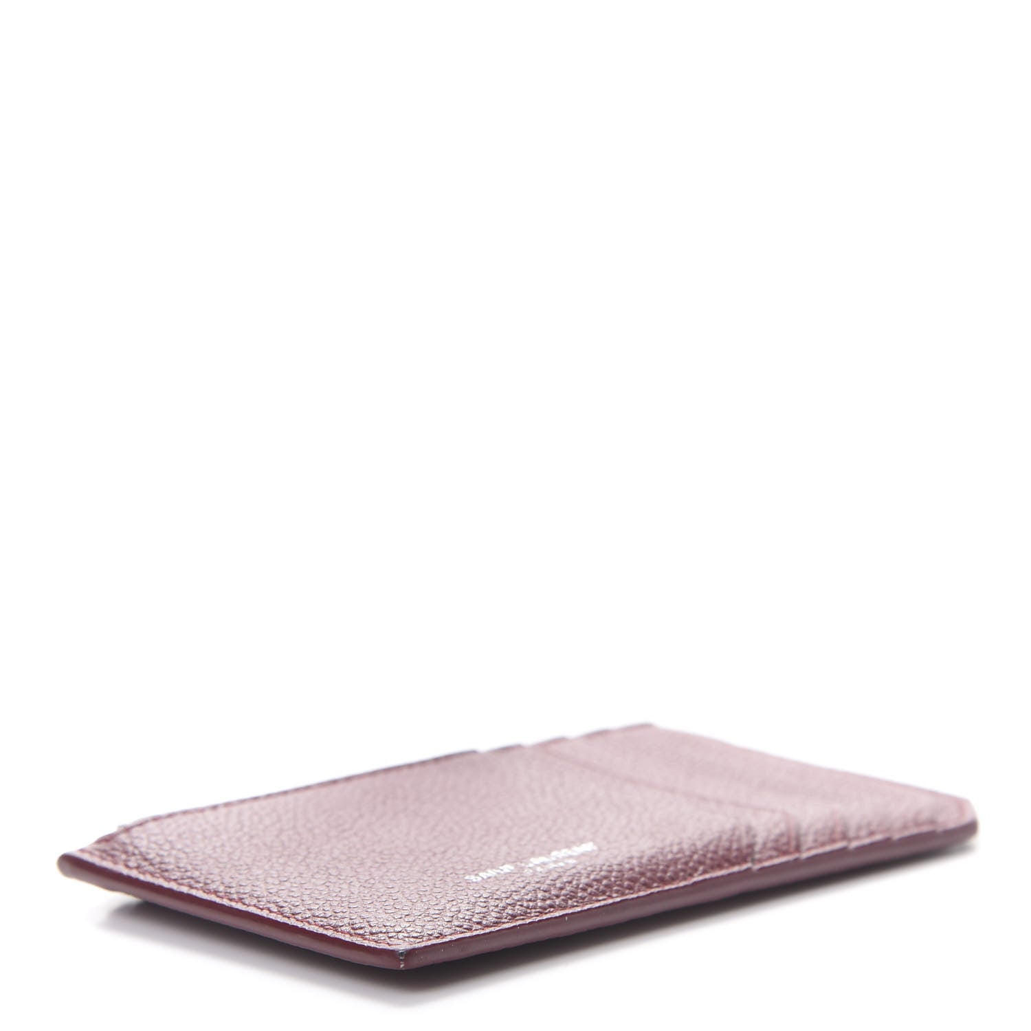 Saint Laurent Grained Calfskin 5 Fragments Zip Pouch Card Holder Burgundy 4 of 8