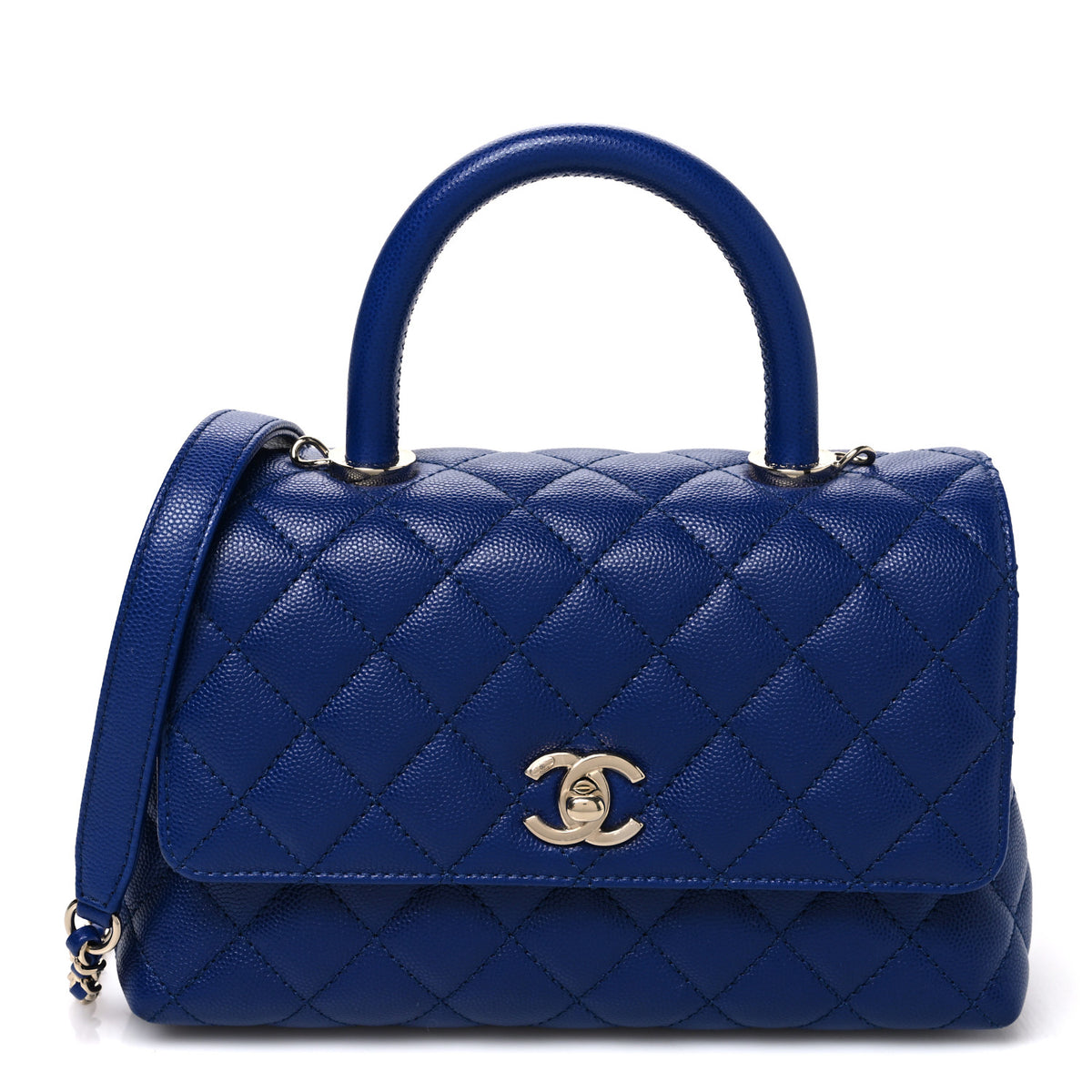 Chanel Caviar Quilted Mini Coco Handle Flap Blue 1 of 10