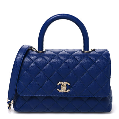 Chanel Caviar Quilted Mini Coco Handle Flap Blue 1 of 10