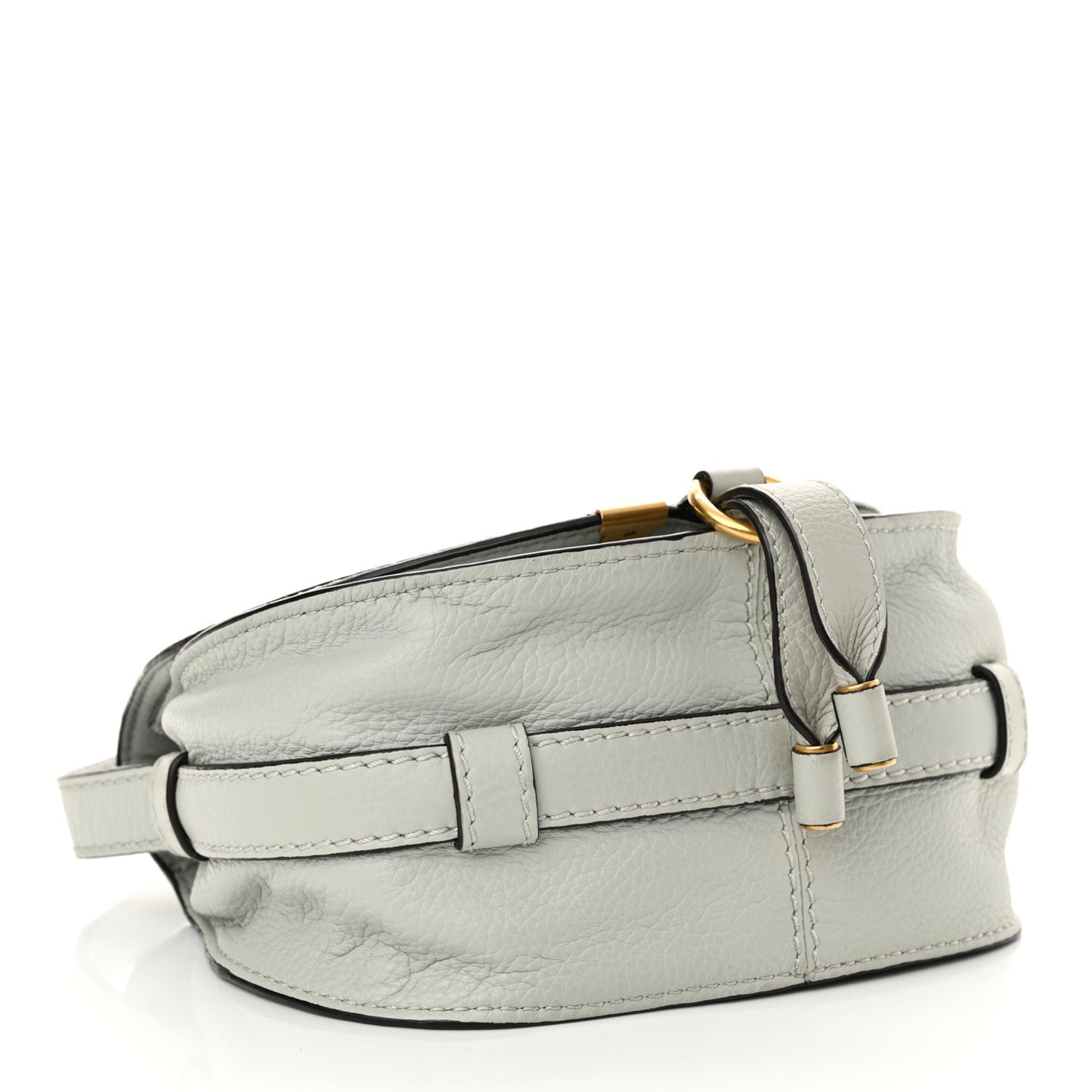 Calfskin Mini Marcie Round Crossbody Bag Faded Blue