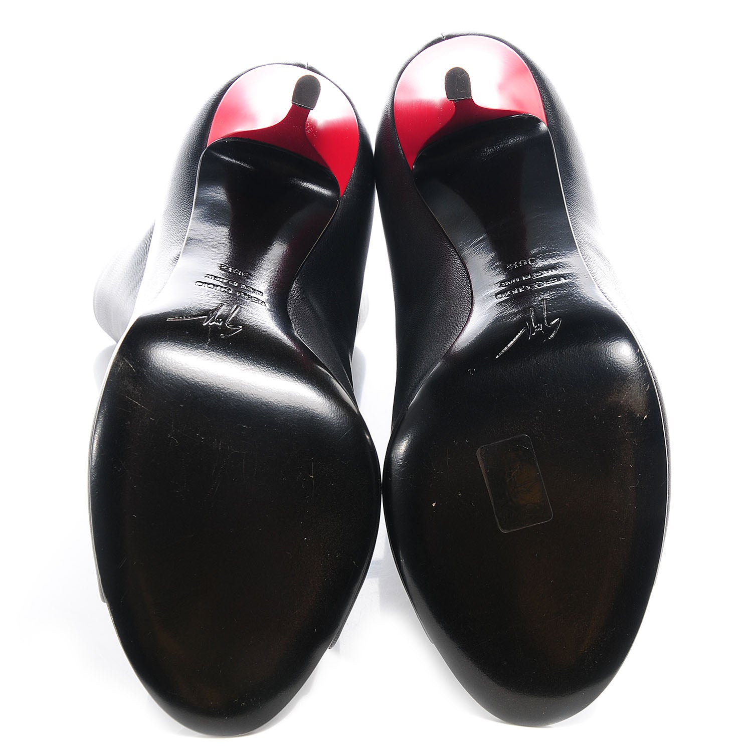 FASHIONPHILE GIUSEPPEZANOTTILeatherColorBlockPeepToeHeels38.5Black 3 of 5