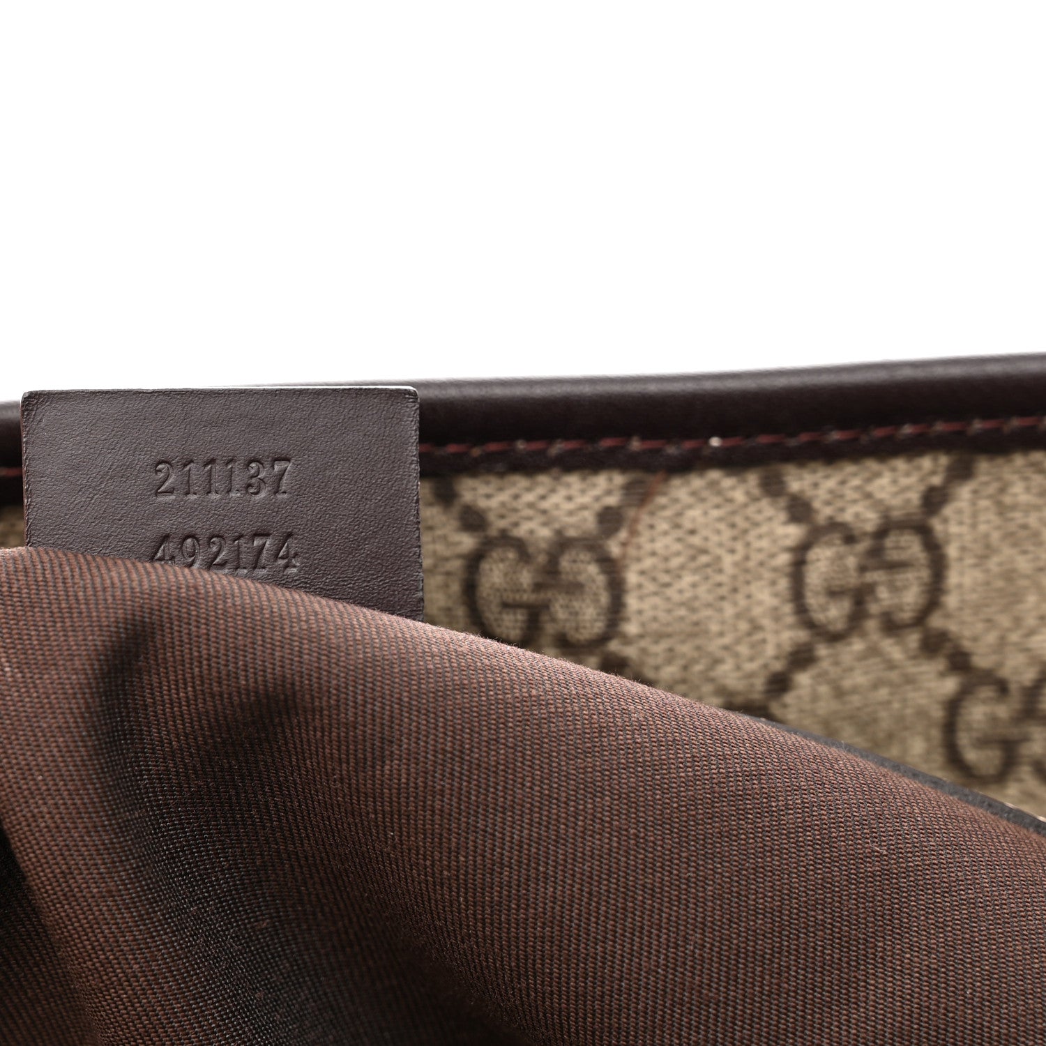 Gucci GG Supreme Monogram Medium Zippered Shopping Tote Dark Brown 7 of 11