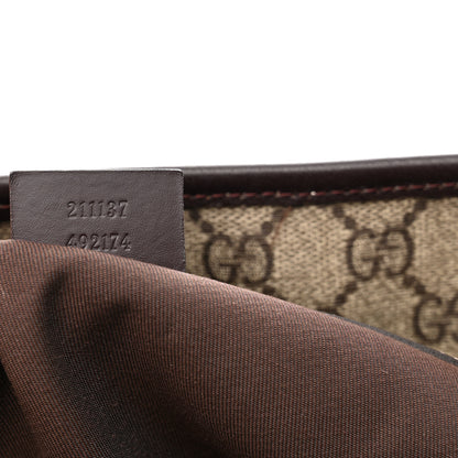 Gucci GG Supreme Monogram Medium Zippered Shopping Tote Dark Brown 7 of 11