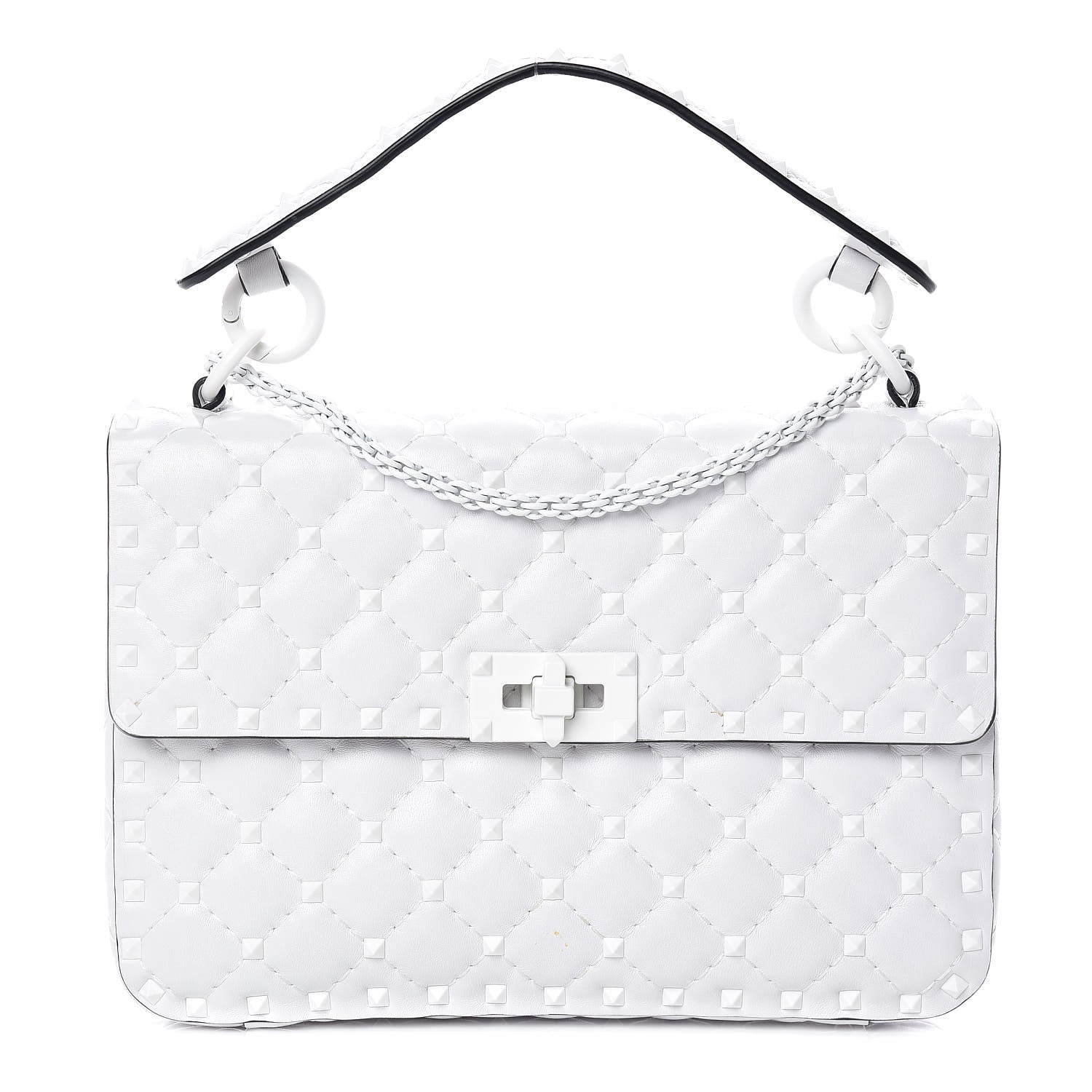 Valentino Garavani Lambskin Medium Free Rockstud Spike Shoulder Bag Optic White 1 of 10