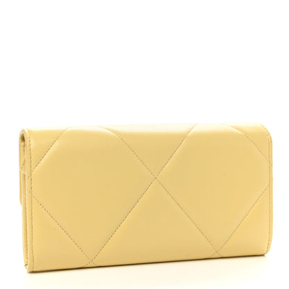 Chanel Lambskin Quilted Chanel 19 Flap Wallet Yellow 3 of 9