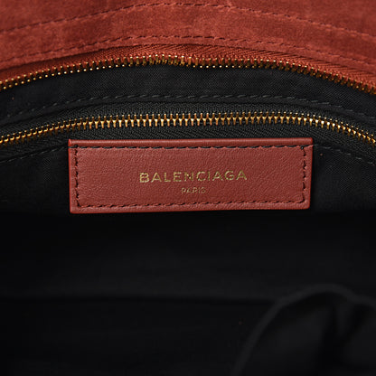 Balenciaga Baby Daim Suede Gold Metallic Edge Hardware City Bois De Rose Fonce 5 of 9