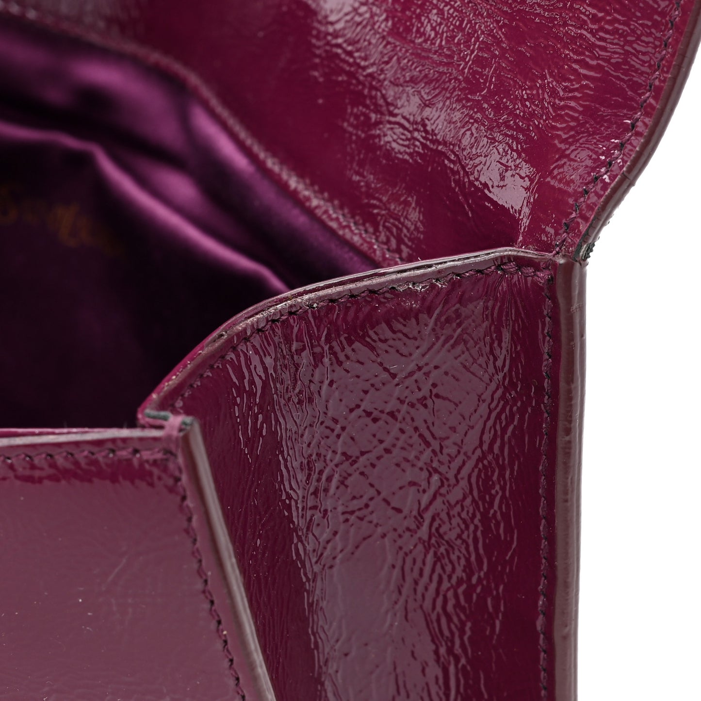 Textured Patent Calfskin Large Belle De Jour Clutch Berry