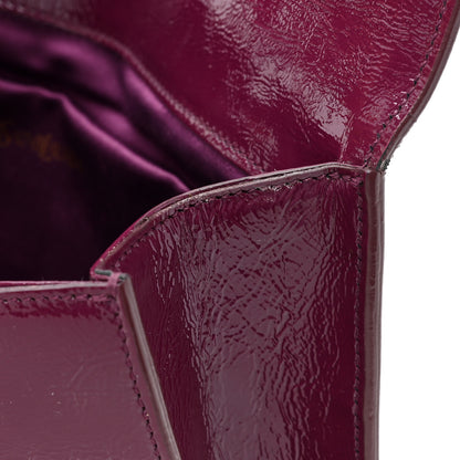 Saint Laurent Textured Patent Calfskin Large Belle De Jour Clutch Berry 10 of 13