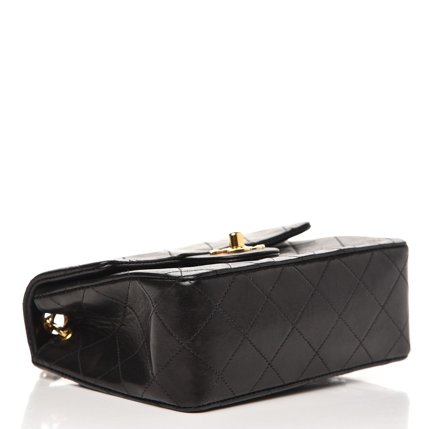 Lambskin Quilted Mini Square Flap Black