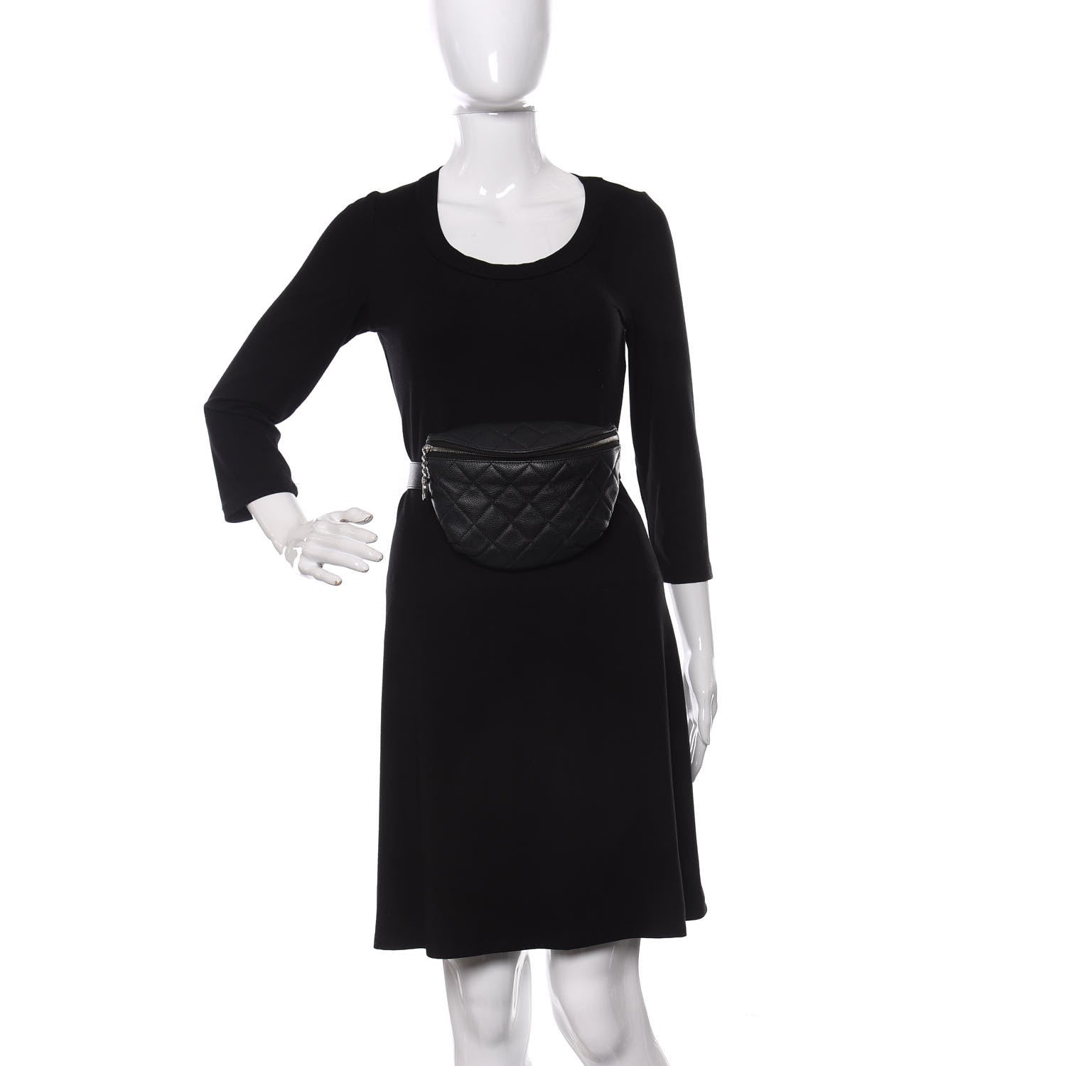 Chanel Grained Calfskin Quilted Waist Belt Bag Black 2 of 11