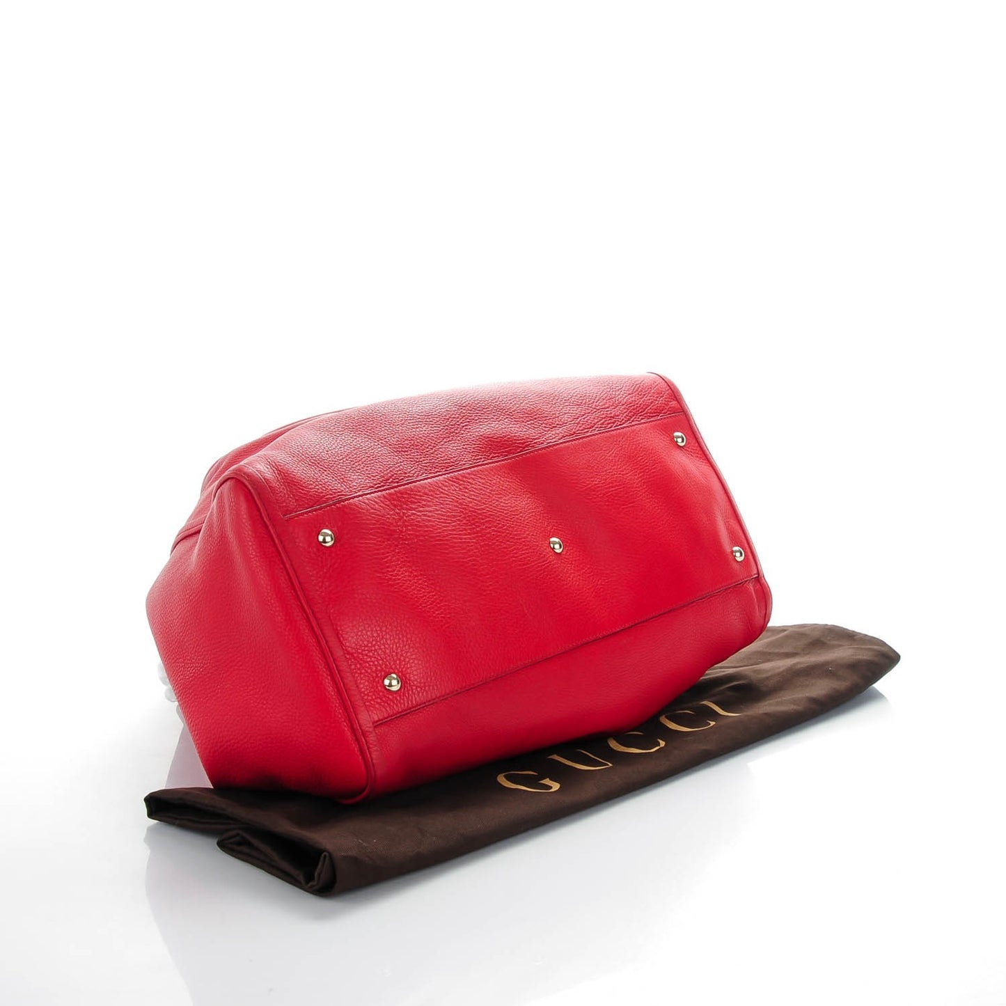 Pebbled Calfskin Large Soho Shoulder Bag Red