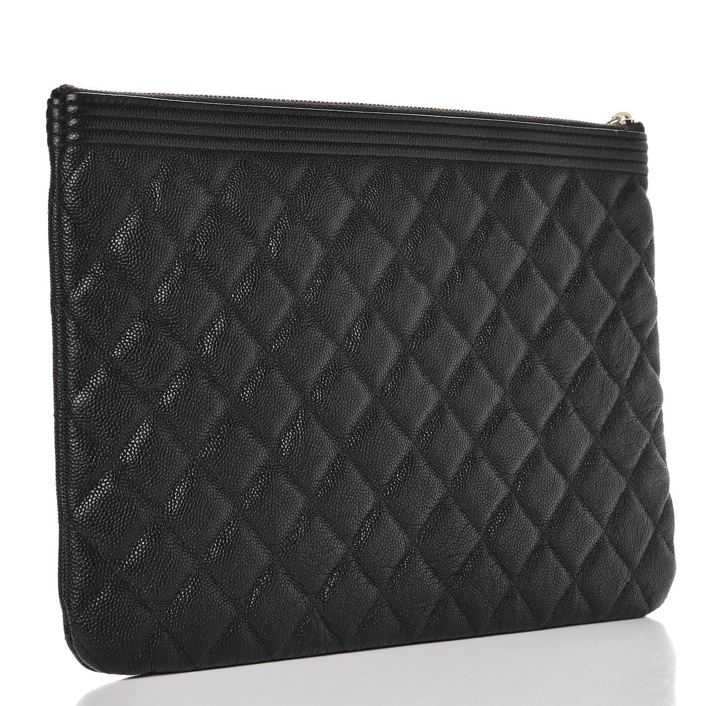 Caviar Quilted Medium Boy Cosmetic Case Black