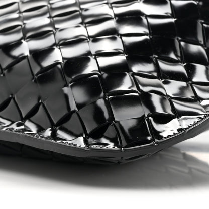 Bottega Veneta Patent Intrecciato Shoulder Bag Black 8 of 10