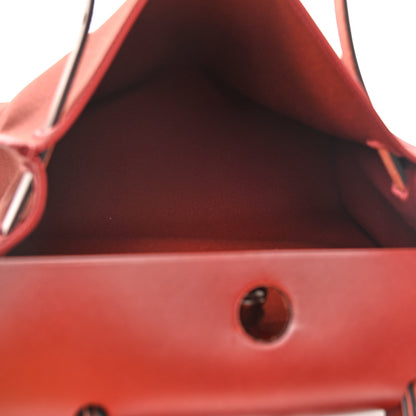 Hermes Vache Hunter Toile Herbag Zip 31 PM Rouge H 6 of 12