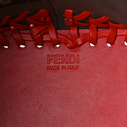 Fendi Vitello King Ceylon Logo Embossed Woven Mini Mon Tresor Bucket Bag Tulipano 5 of 8