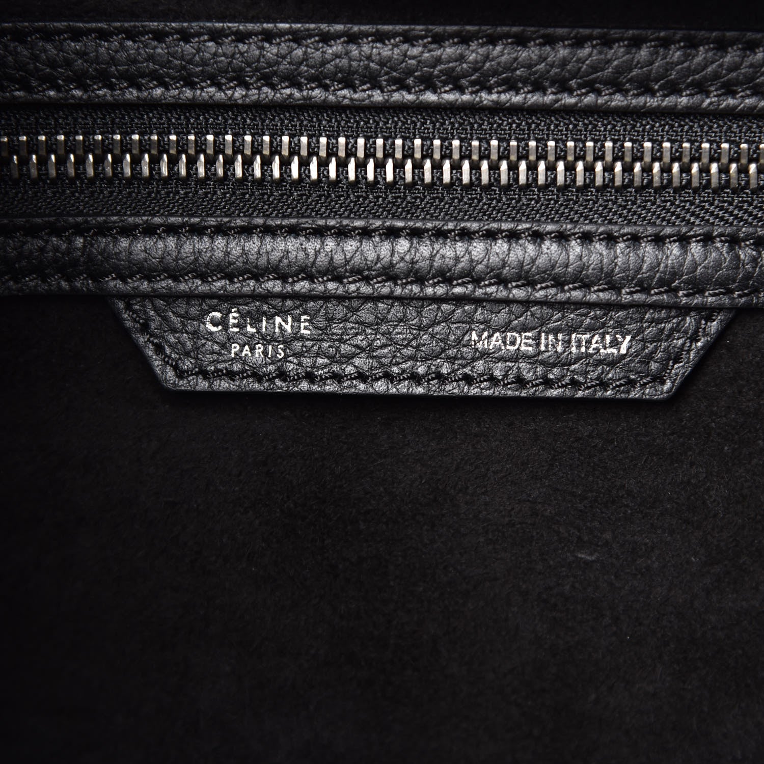Celine Drummed Calfskin Micro Luggage Black 7 of 9