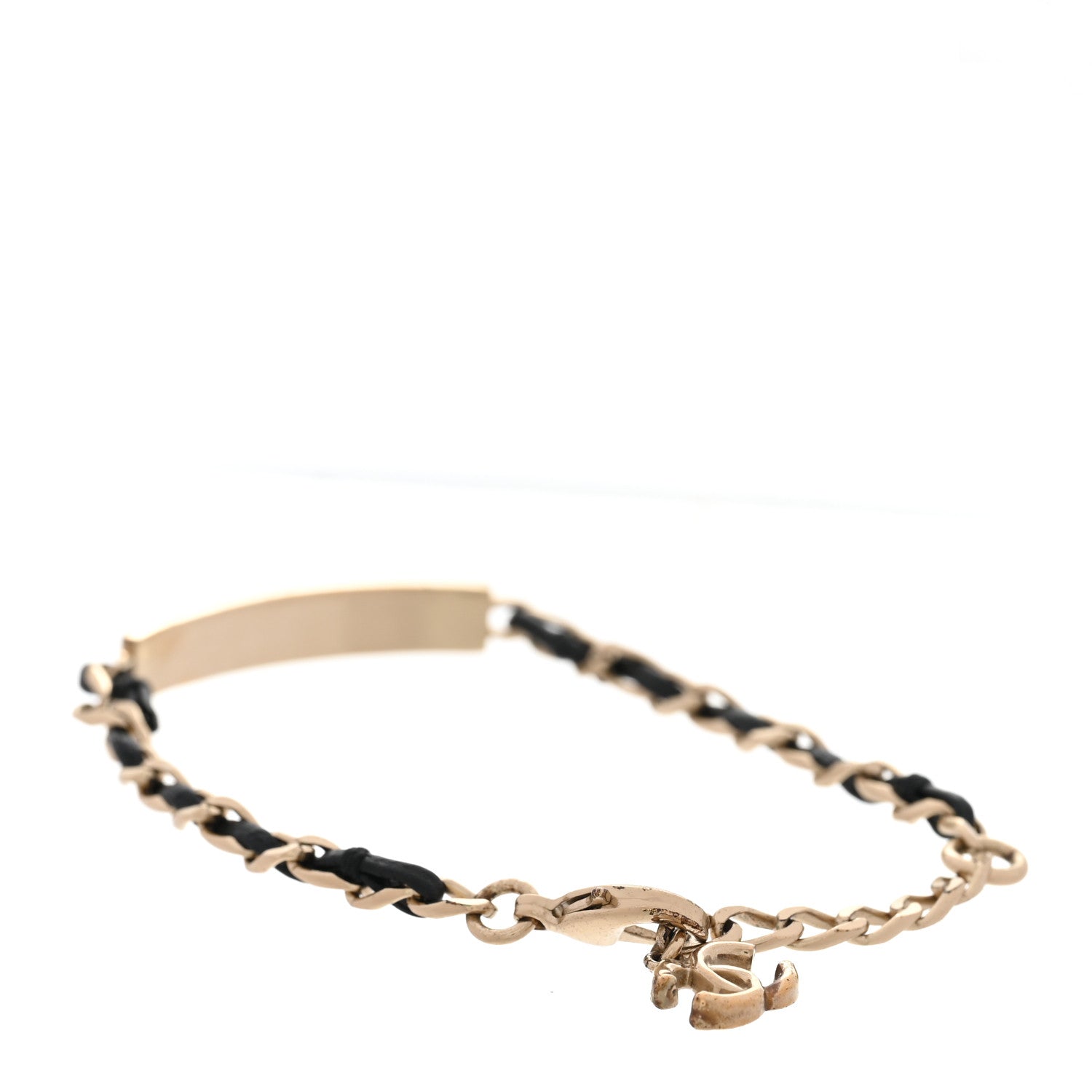 Chanel Metal Lambskin Crystal Sergeant Chanel Bracelet Gold 3 of 5
