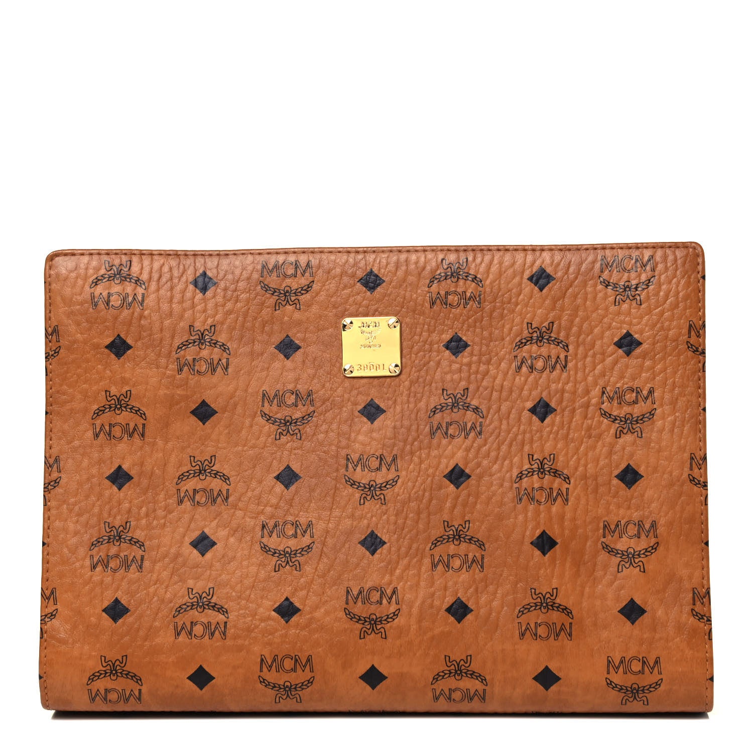 MCM Visetos Medium Zip Pouch Cognac 1 of 13