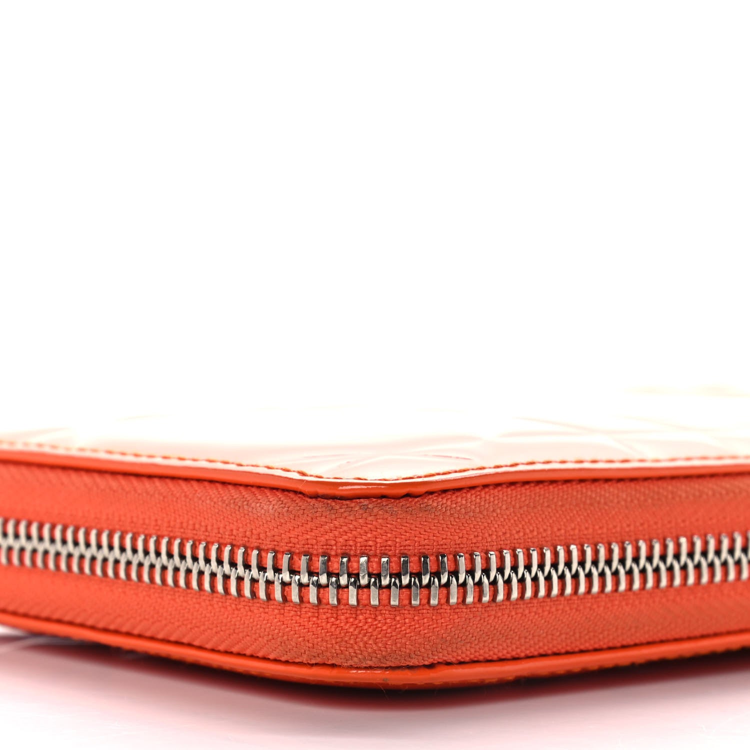 Christian Dior Patent Cannage Zip Around Wallet Orange 10 of 20