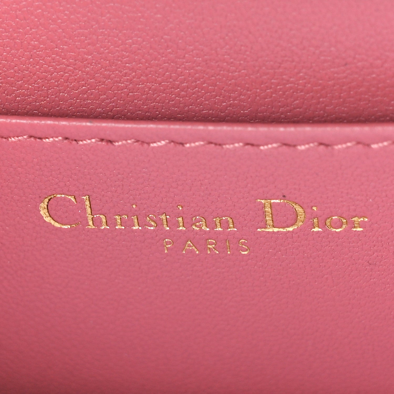 Christian Dior Grained Calfskin Supple Cannage Caro Compact Zipped Wallet Pink Yarrow 6 of 8