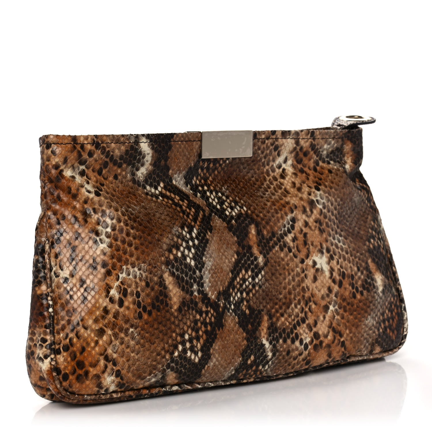Jimmy Choo Snakeskin Clutch Brown 3 of 10
