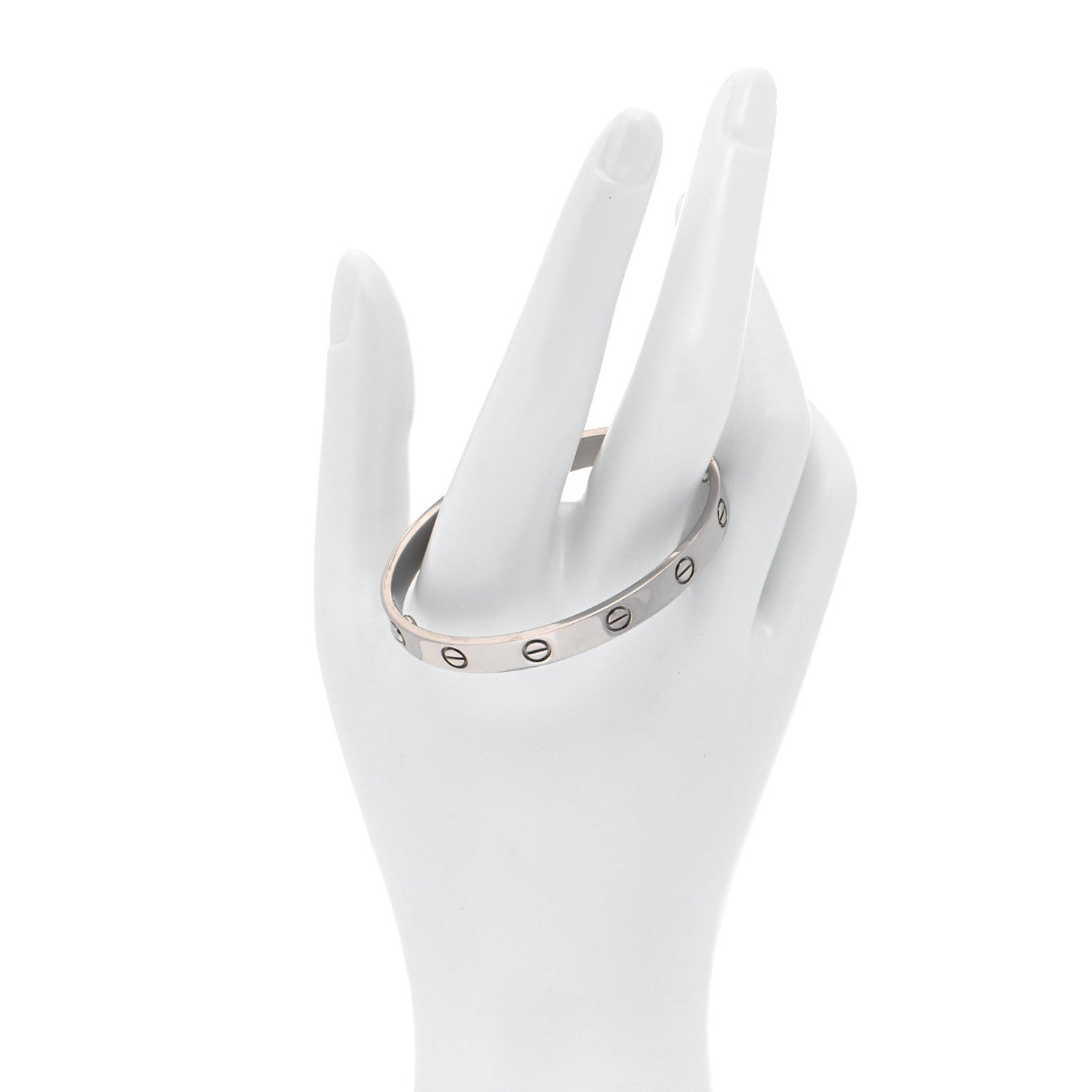 Cartier 18K White Gold LOVE Bracelet 16 2 of 6