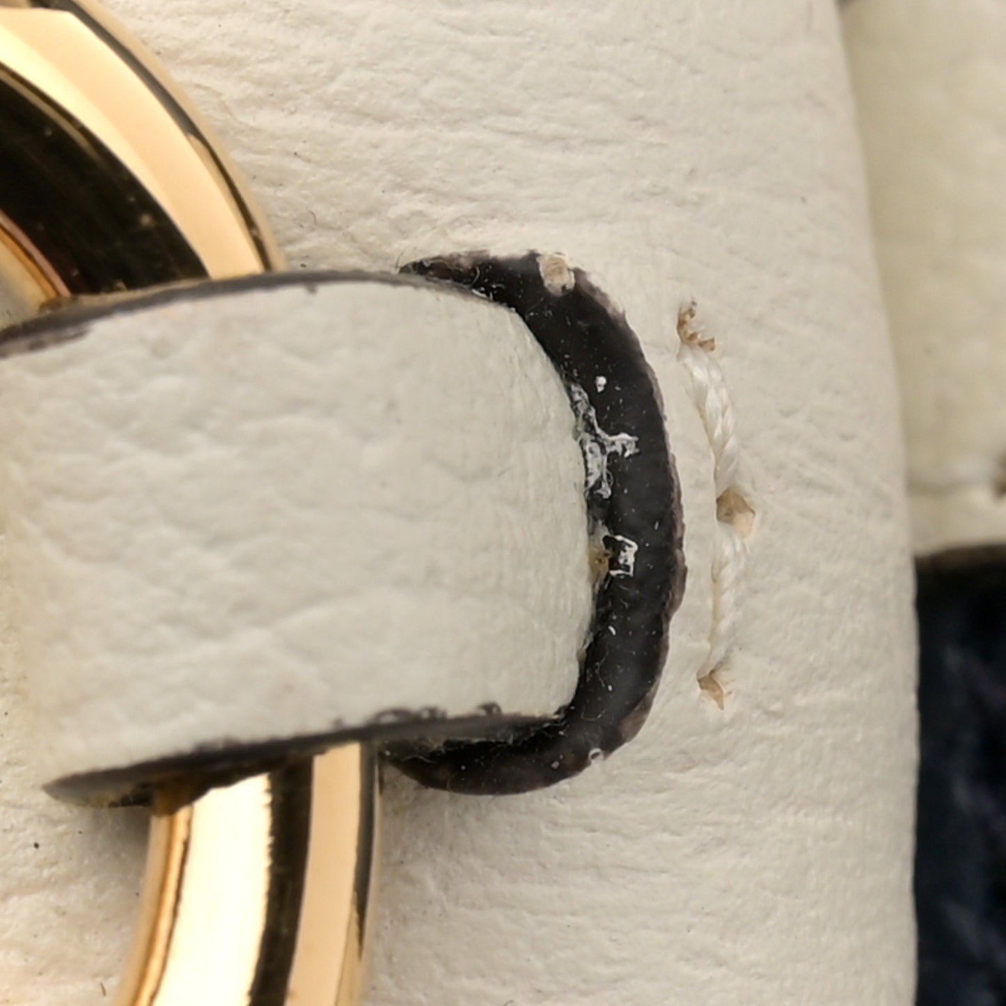 X ADIDAS Textured Dollar Calfskin Web Trefoil Mini Horsebit 1955 Shoulder Bag Navy Blue Red