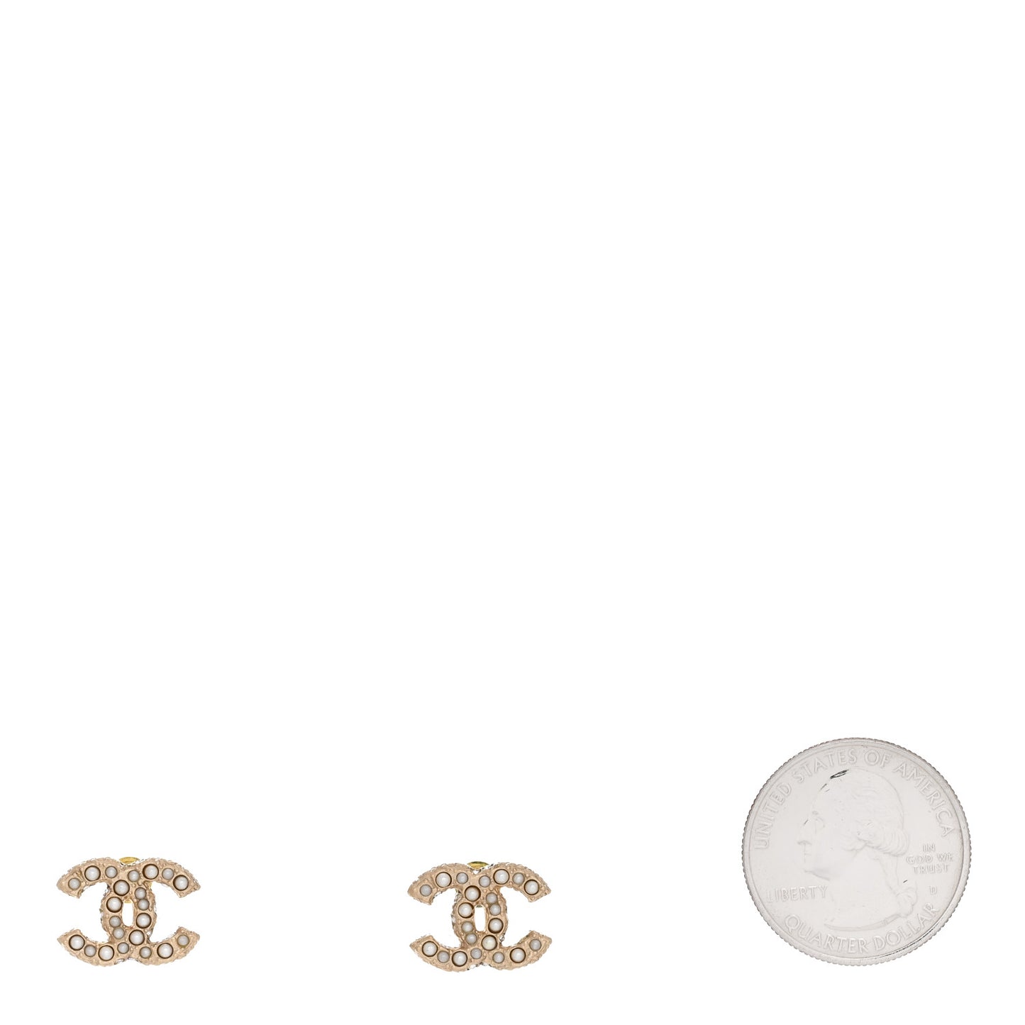 Metal Graduated Pearl Crystal CC Earrings Light Gold
