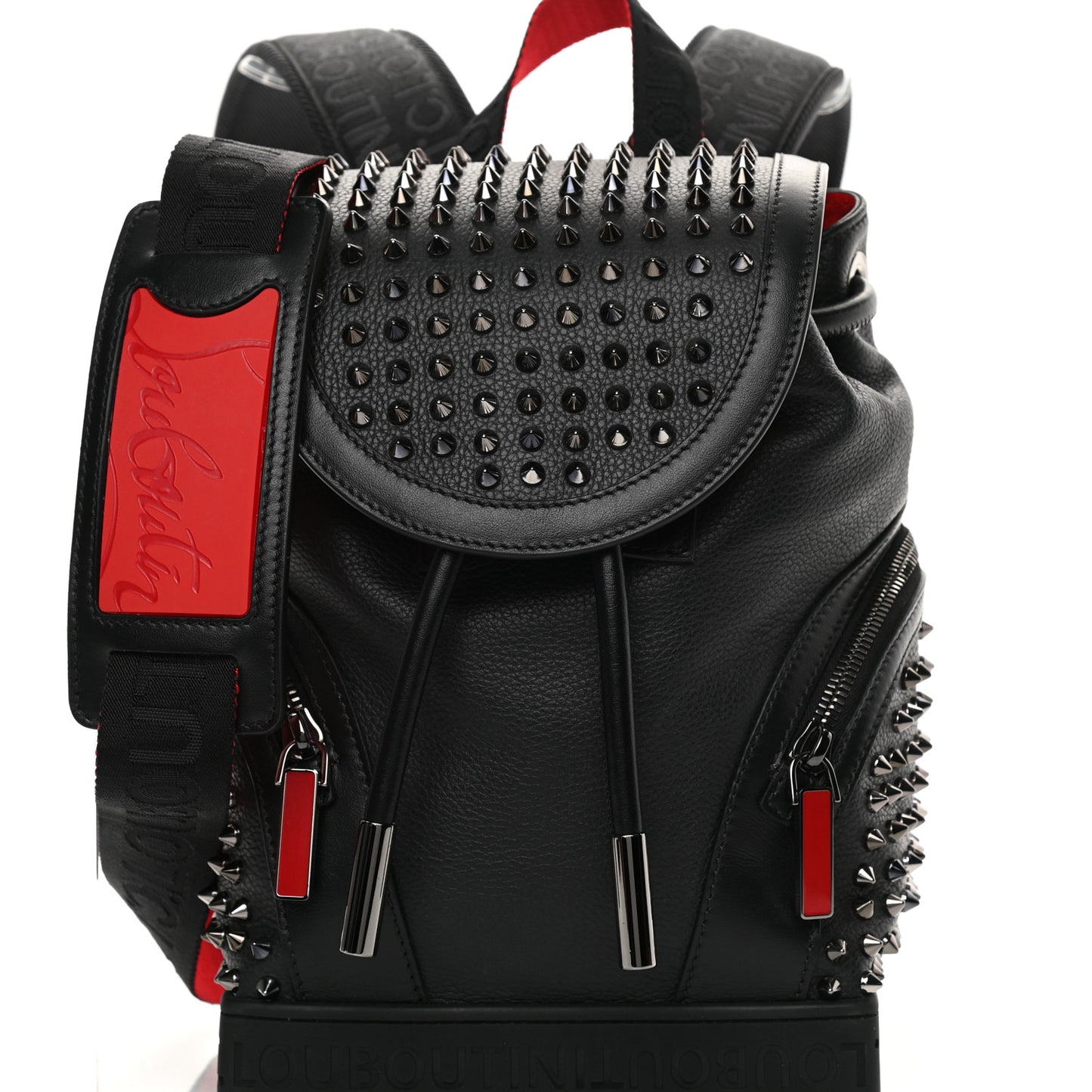 Calfskin Spiked Small Explorafunk Backpack Black