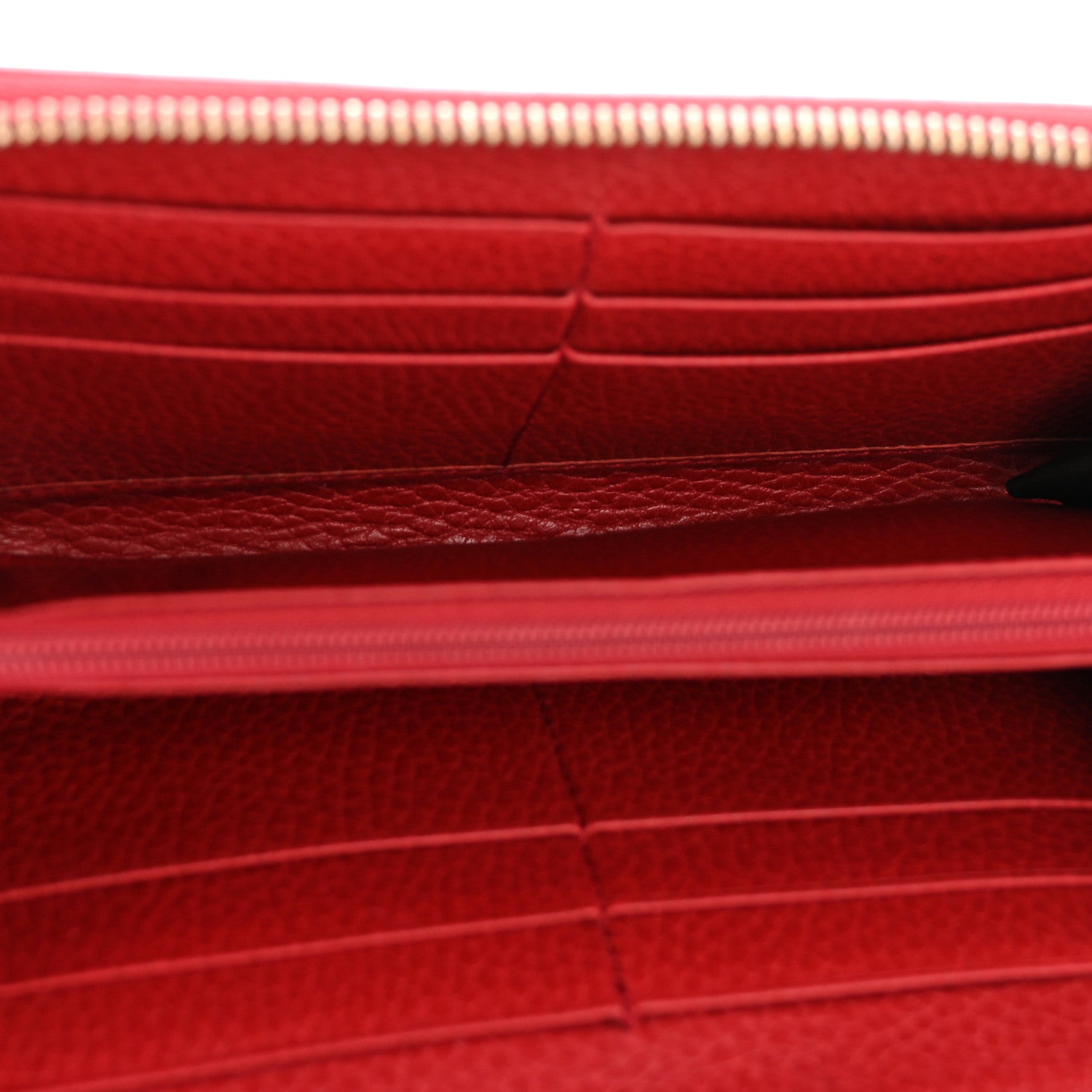Gucci Dollar Calfskin GG Zip Around Wallet Red 5 of 9