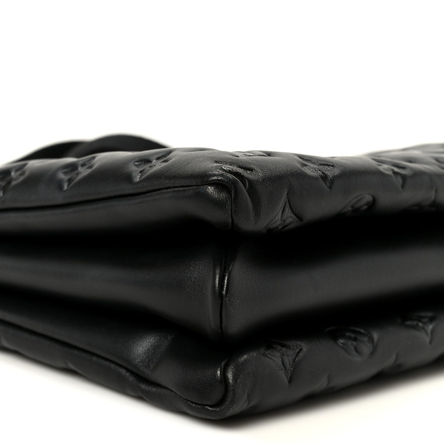 Lambskin Embossed Monogram Coussin MM Black