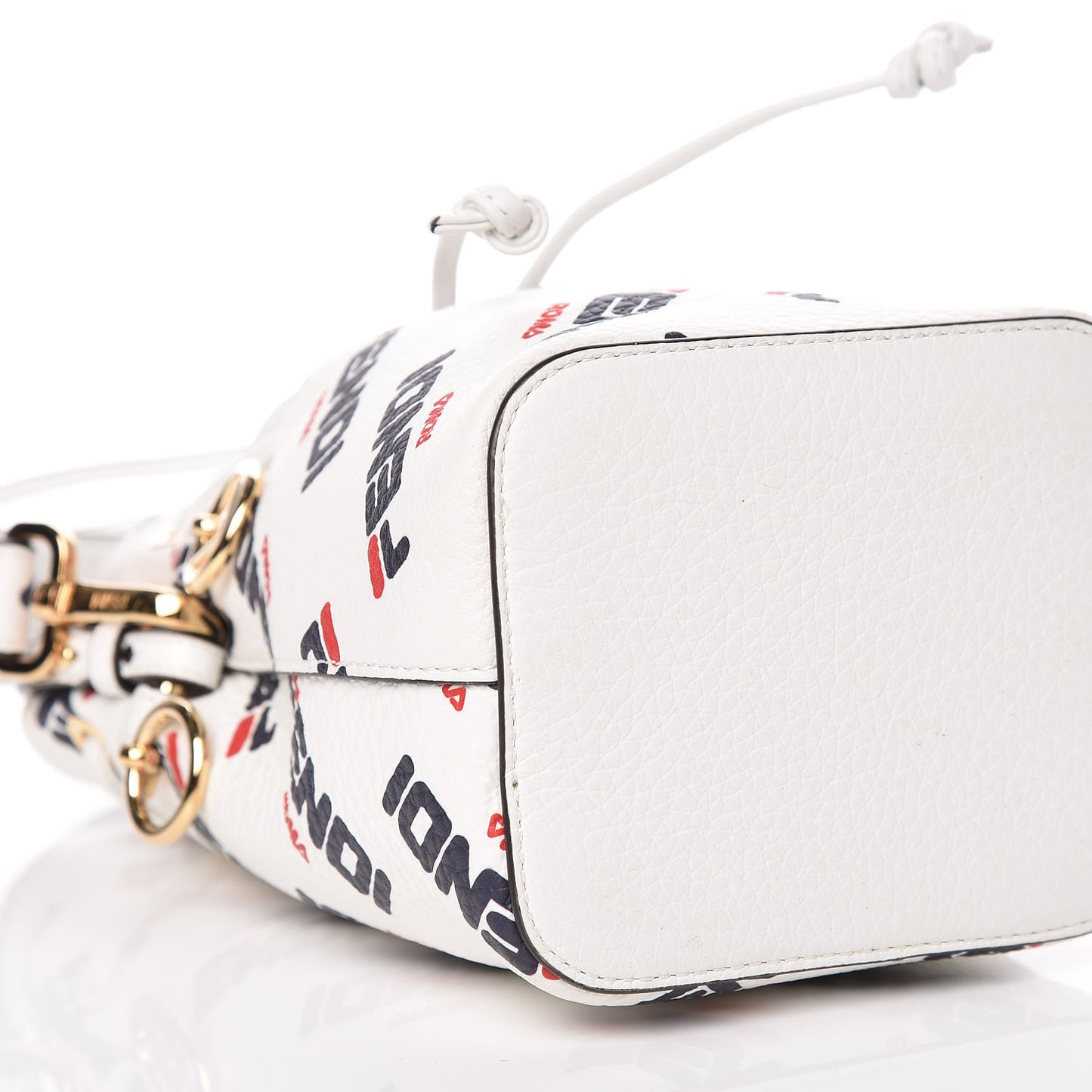X FILA Vitello F is Fendi Mania Mini Mon Tresor Bucket Bag White