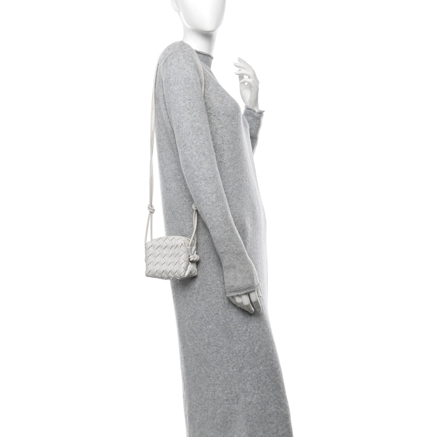 Nappa Intrecciato Candy Loop Camera Bag White