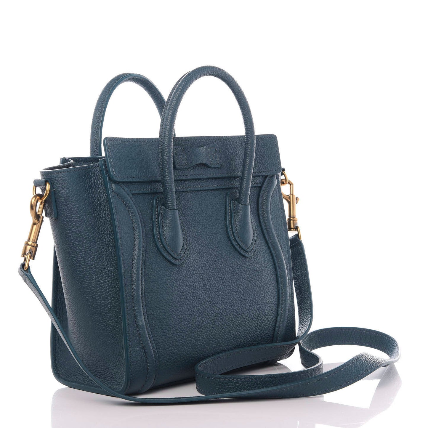 Drummed Calfskin Nano Luggage Celadon