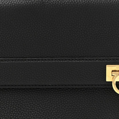 Salvatore Ferragamo Grained Calfskin Mya Flip Lock Shoulder Bag Black 7 of 11