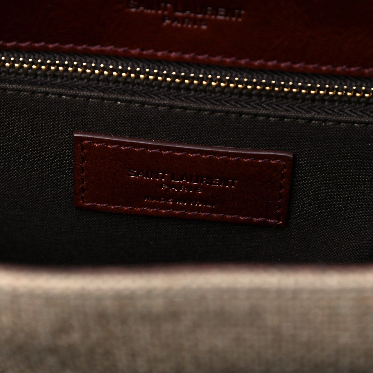 Saint Laurent Cotton Canvas Vintage Calfskin Monogram Medium Niki Chain Satchel Natural Chocolate 8 of 17