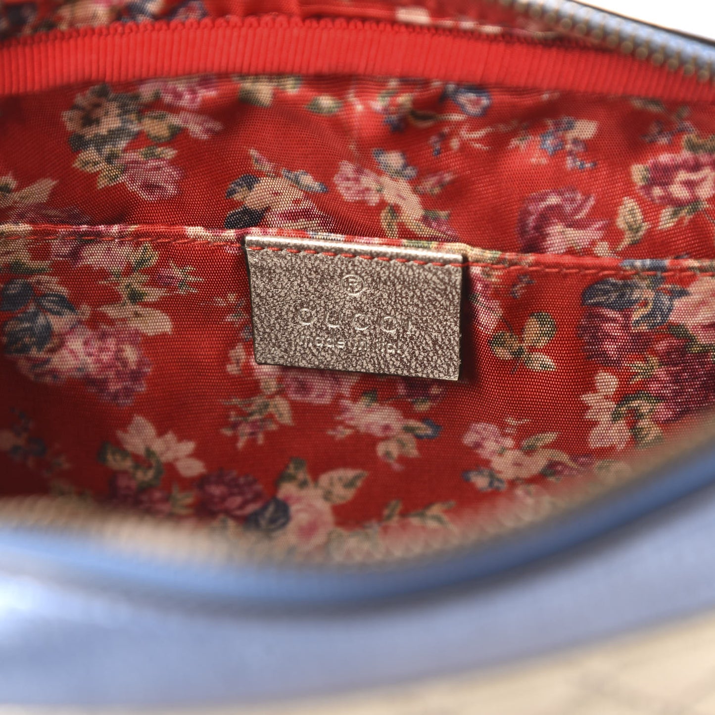 Laminated Nappa Trapuntata Small Zumi Shoulder Bag Rosso Marine Argento