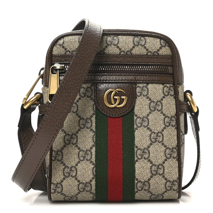 Gucci GG Supreme Monogram Web Mini Ophidia Messenger Brown 1 of 10