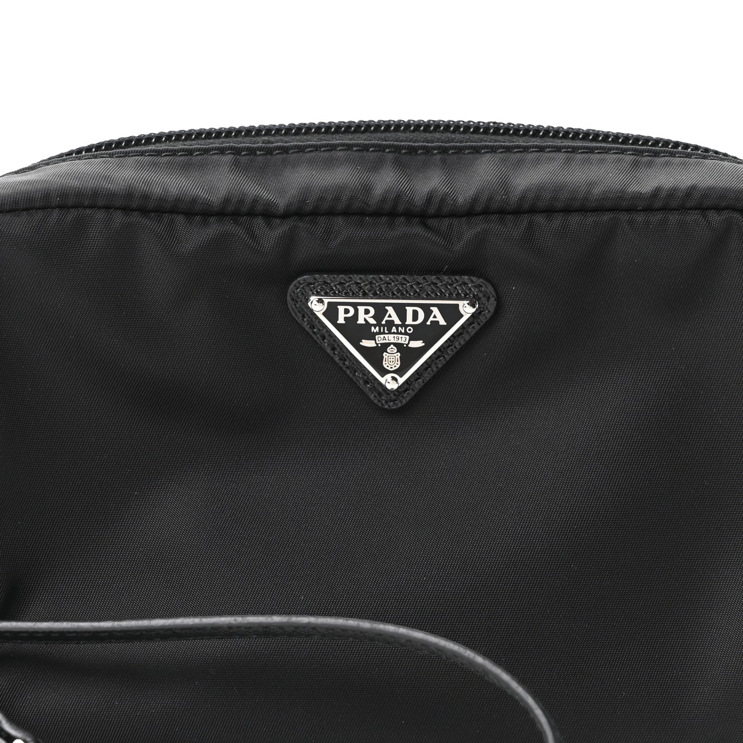 Re-Nylon Vela Saffiano Wristlet Black