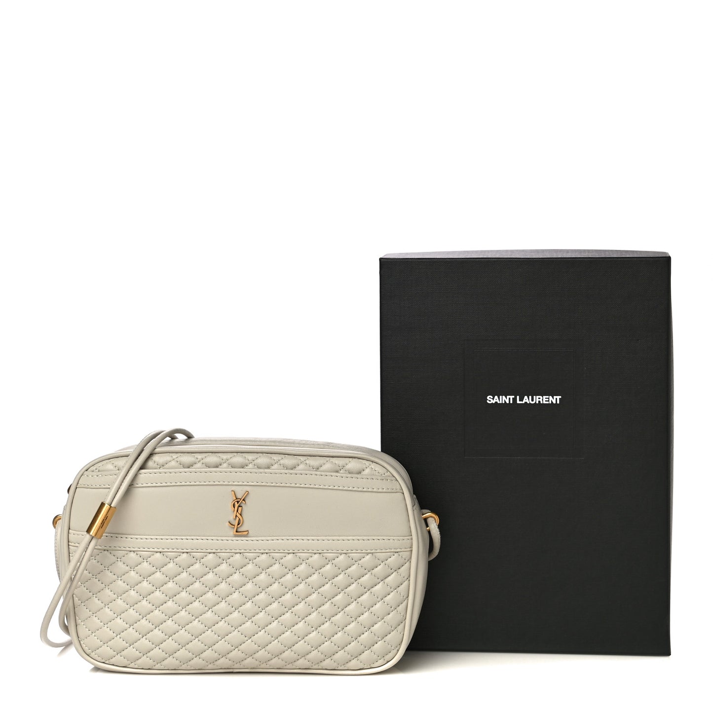 Lambskin Quilted Victoire Camera Bag Blanc Vintage