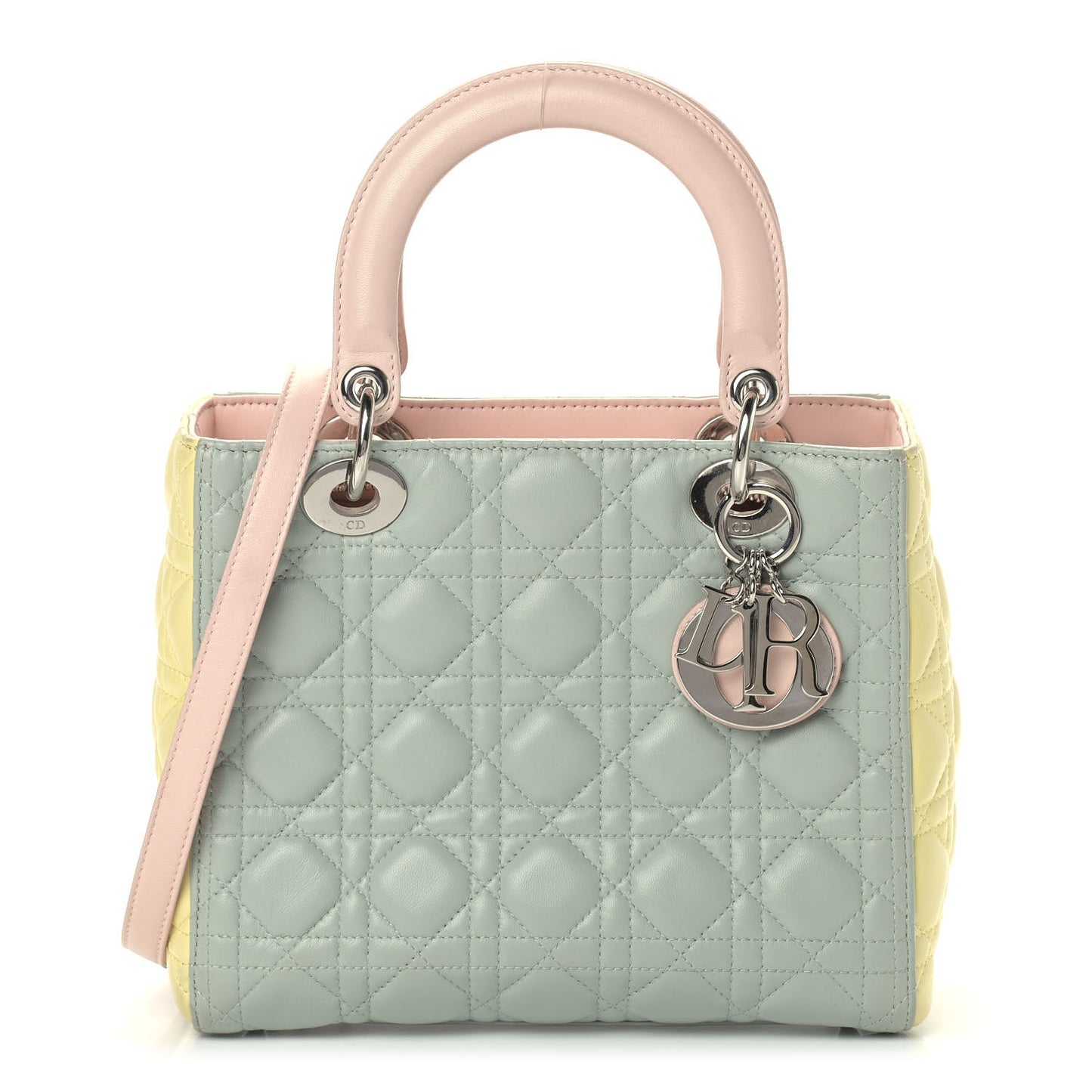 Lambskin Cannage Medium Tri-Color Lady Dior Multicolor