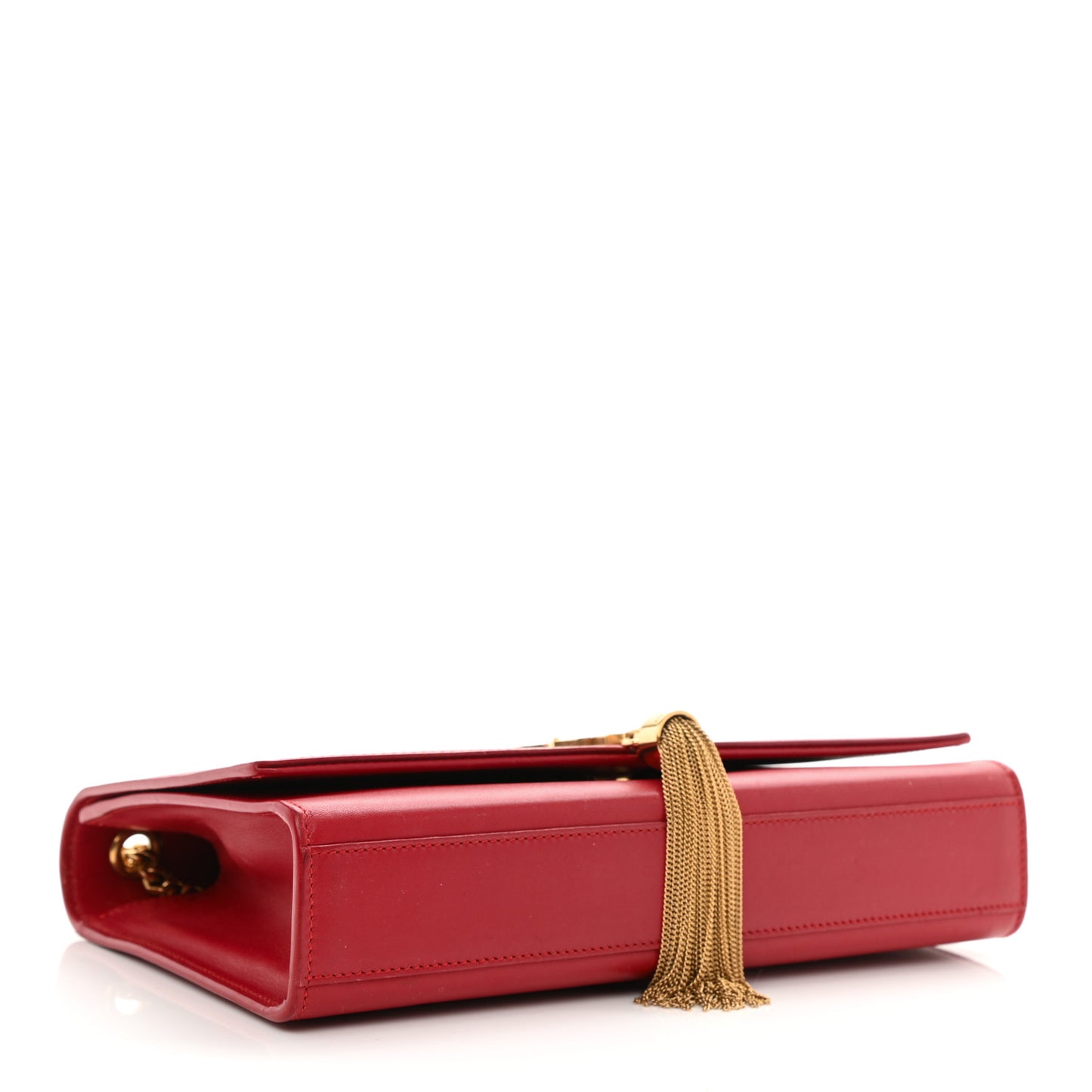 Smooth Calfskin Medium Classic Monogram Kate Tassel Satchel Lipstick Red