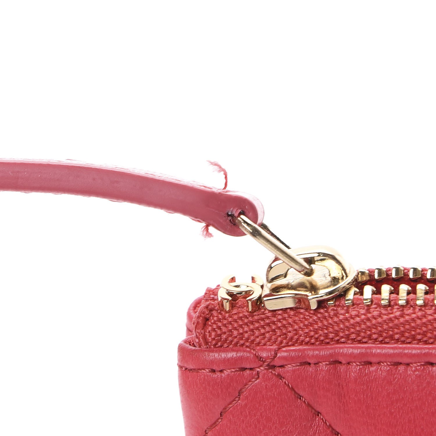 Chanel Lambskin Quilted Cosmetic Case Red 7 of 7