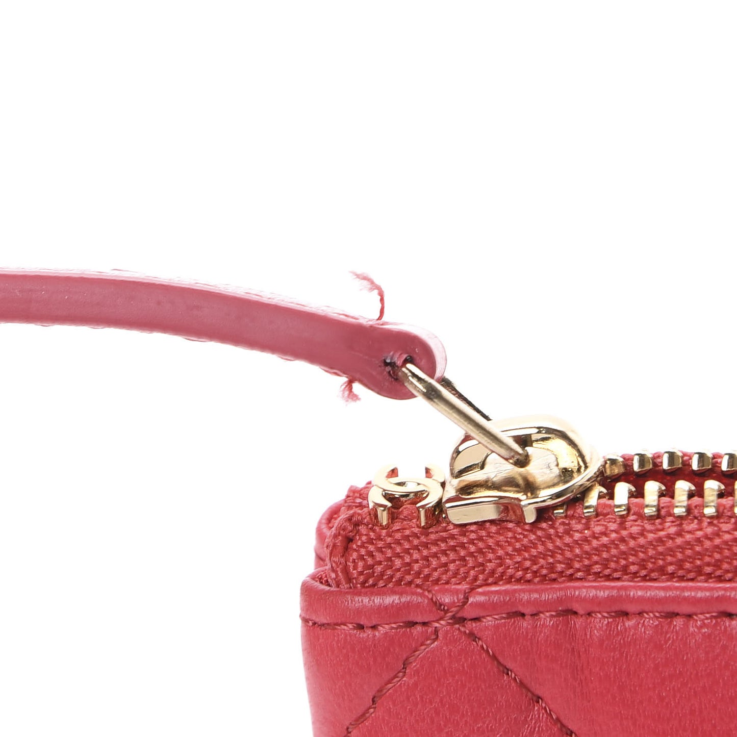 Lambskin Quilted Cosmetic Case Red
