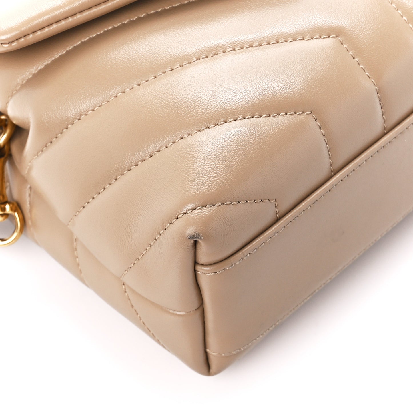 Calfskin Y Quilted Monogram Toy Loulou Crossbody Bag Dark Beige