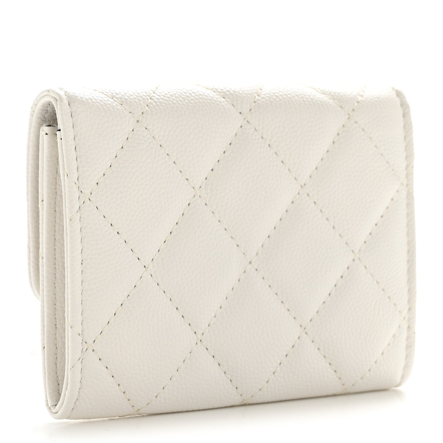 Chanel Caviar Quilted My Everything Flap Card Holder Wallet White Black 3 of 9